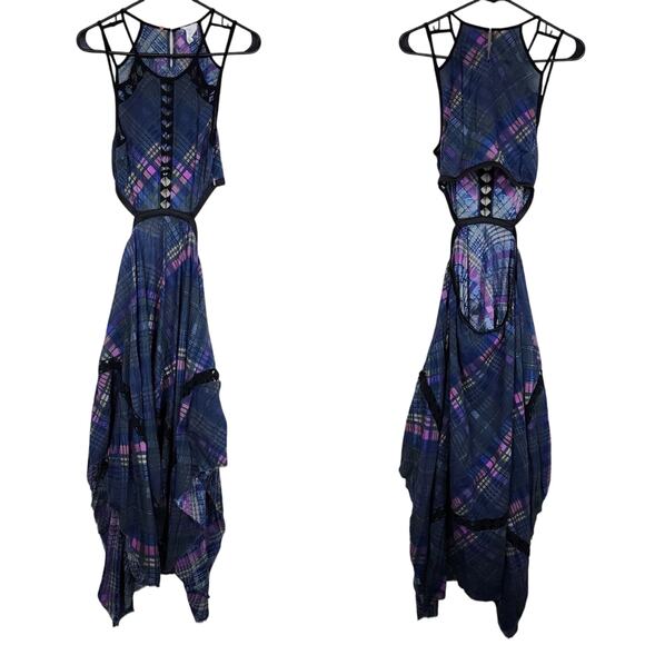 Free People FP ONE Glasgow Asymmetrical Plaid Dress - Picture 1 of 11